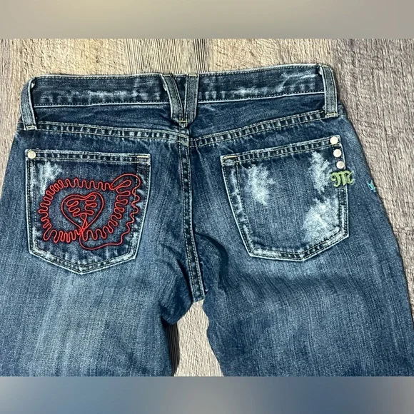 Miss Me WOODSTOCK Hippie Patch Embroidered Distressed Jeans 26 - Picture 7 of 11